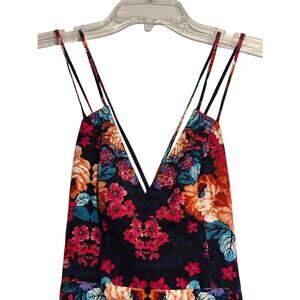 NBD x Naven Twins Weekend Stay Maxi Dress slit Lined XSmall V-Neck Floral Straps